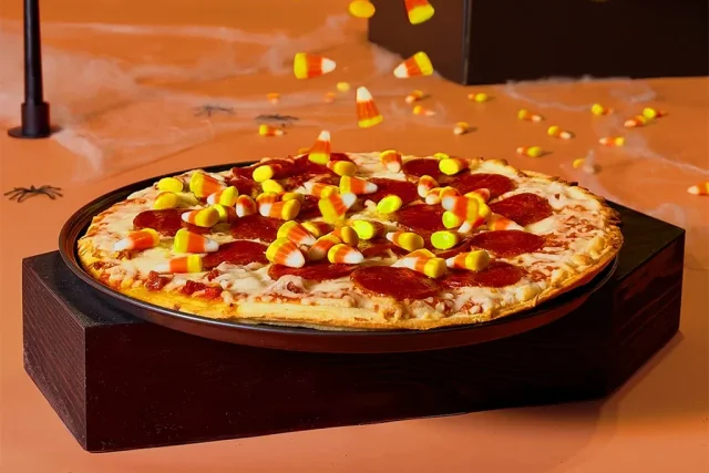 Tombstone Candy Corn Pizza