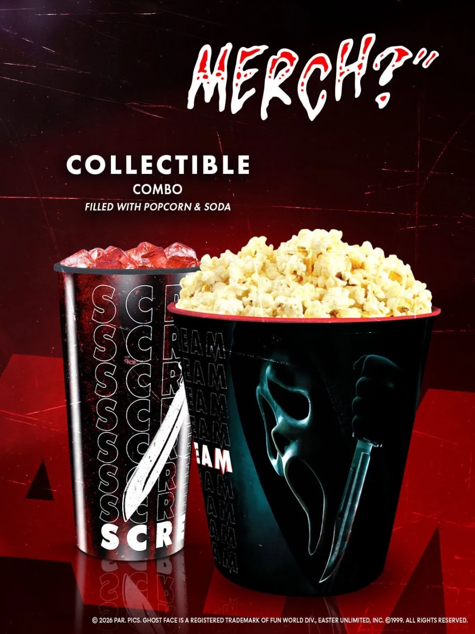 Scream 30th Popcorn Bucket Collectible Combo
