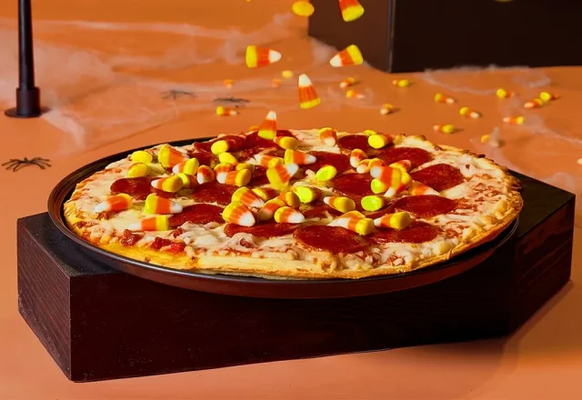 Tombstone Candy Corn Pizza